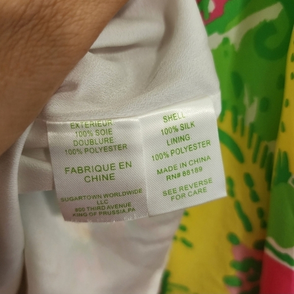 Lilly Pulitzer Pink White green Blue Floral Silk Maisy Mini Dress Luau Event Coc - Picture 9 of 10